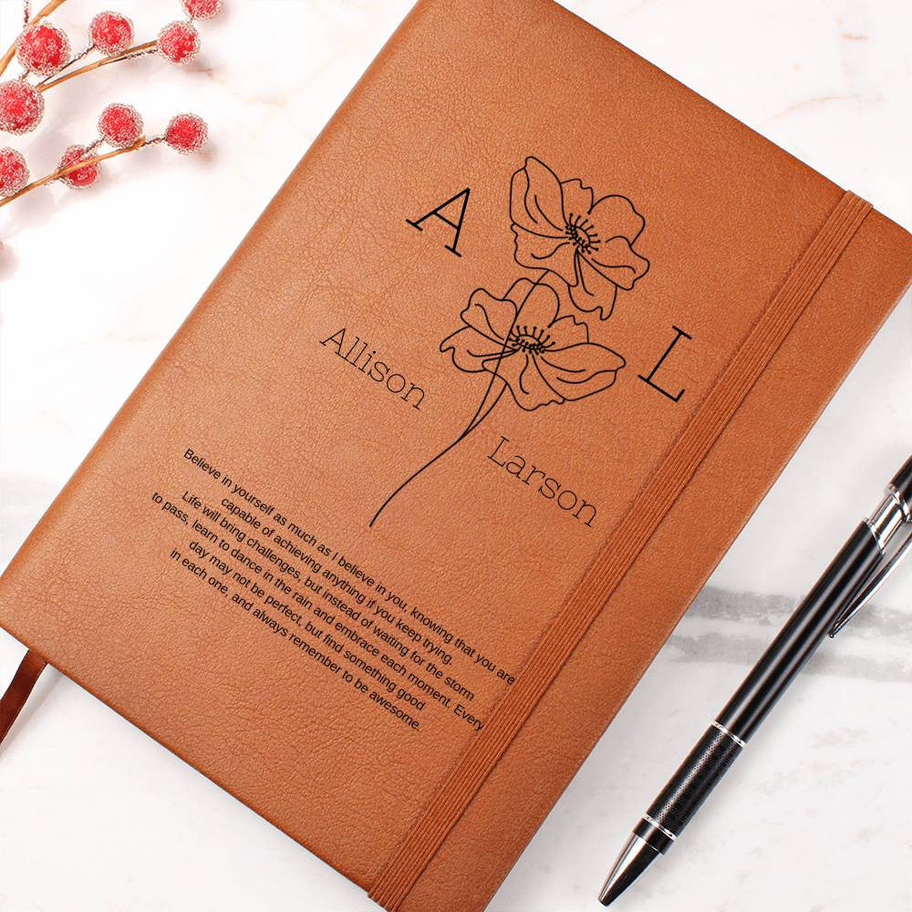 "Personalized Leather Journal" - Graduation Gift