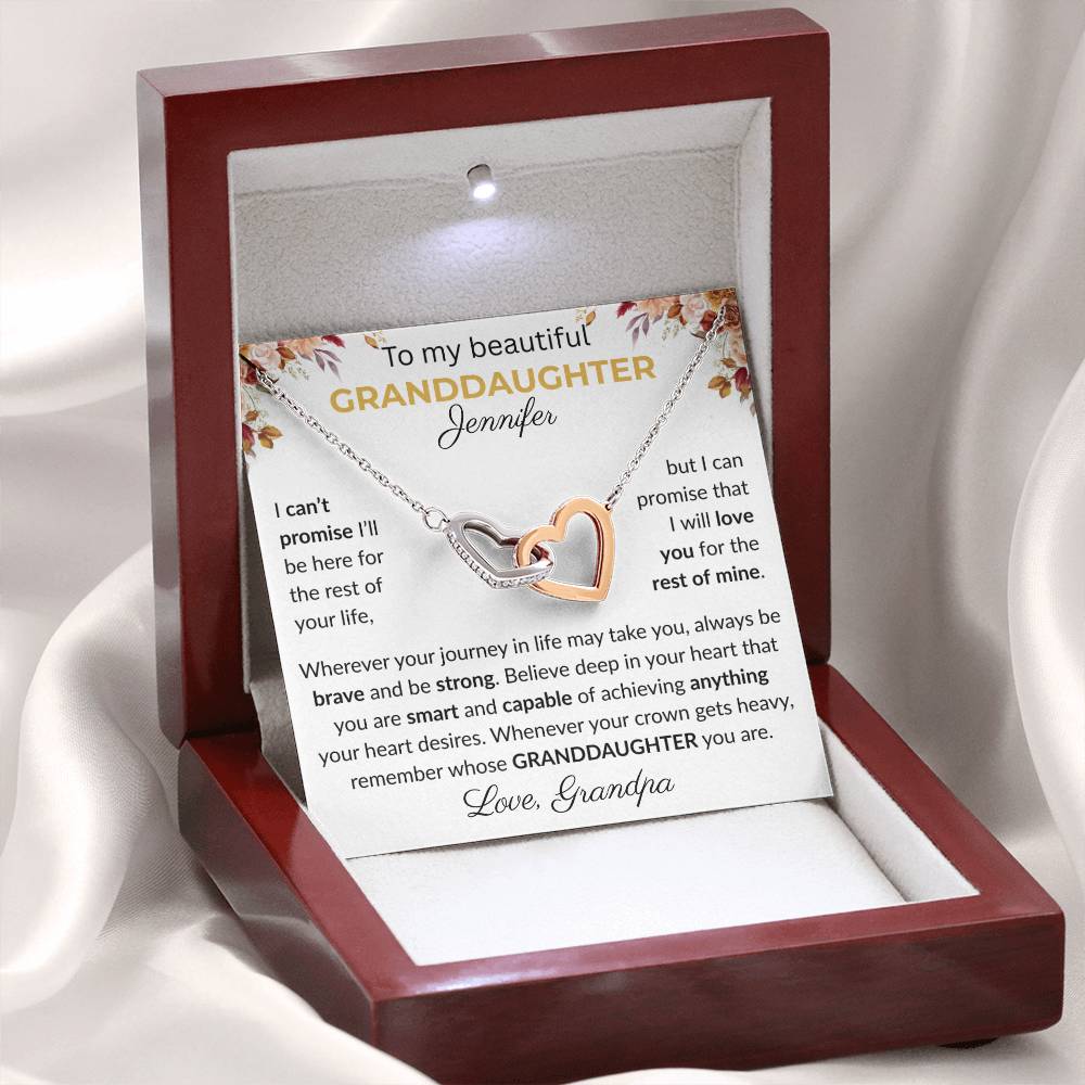 Granddaughter Gift - Beautiful Custom Gift Set F - Interlocking Heart Necklace