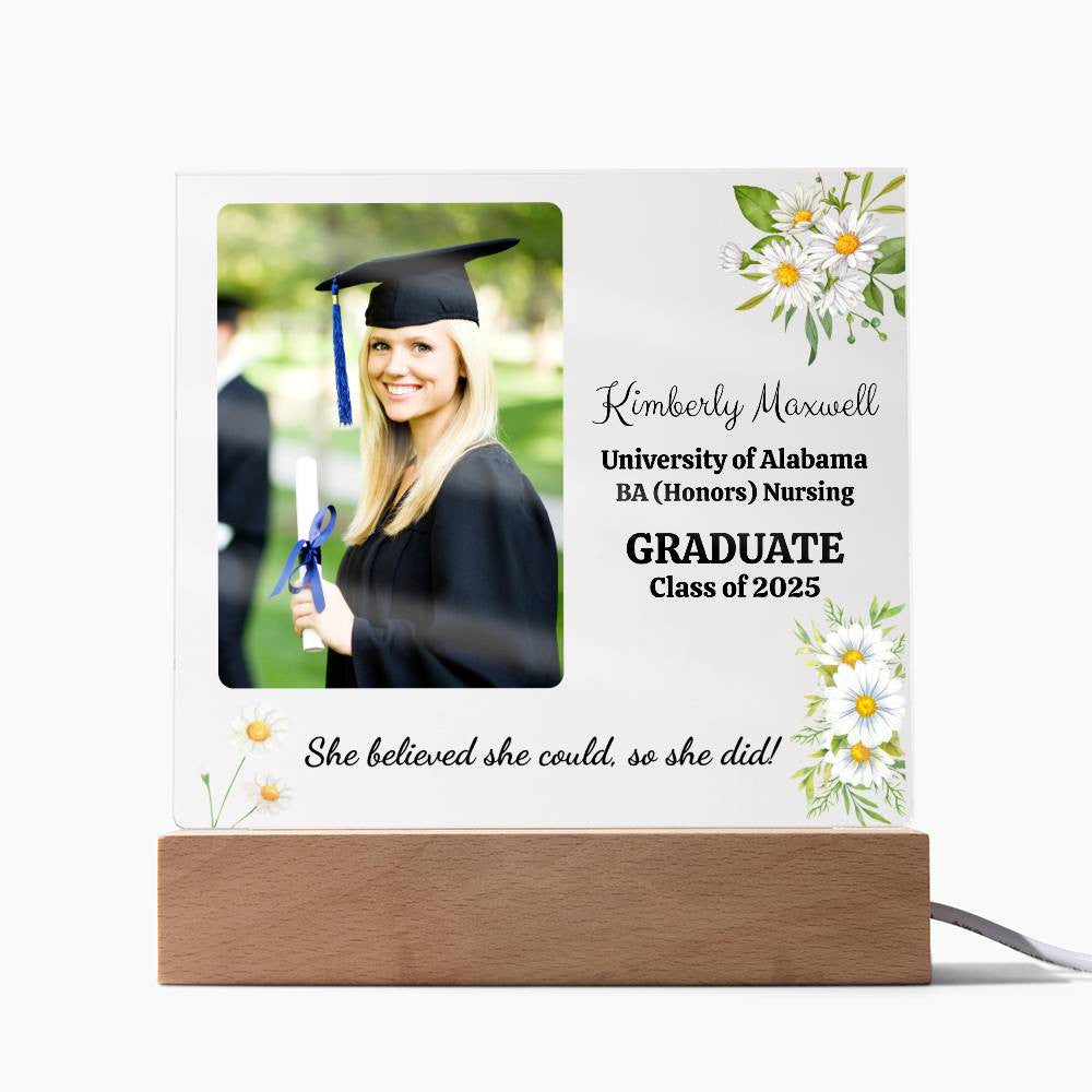 She Believed She Could, So She Did! Graduation Acrylic Plaque