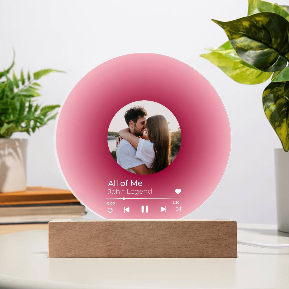 Personalized Vinyl Record with Photo - Acrylic Song Plaque