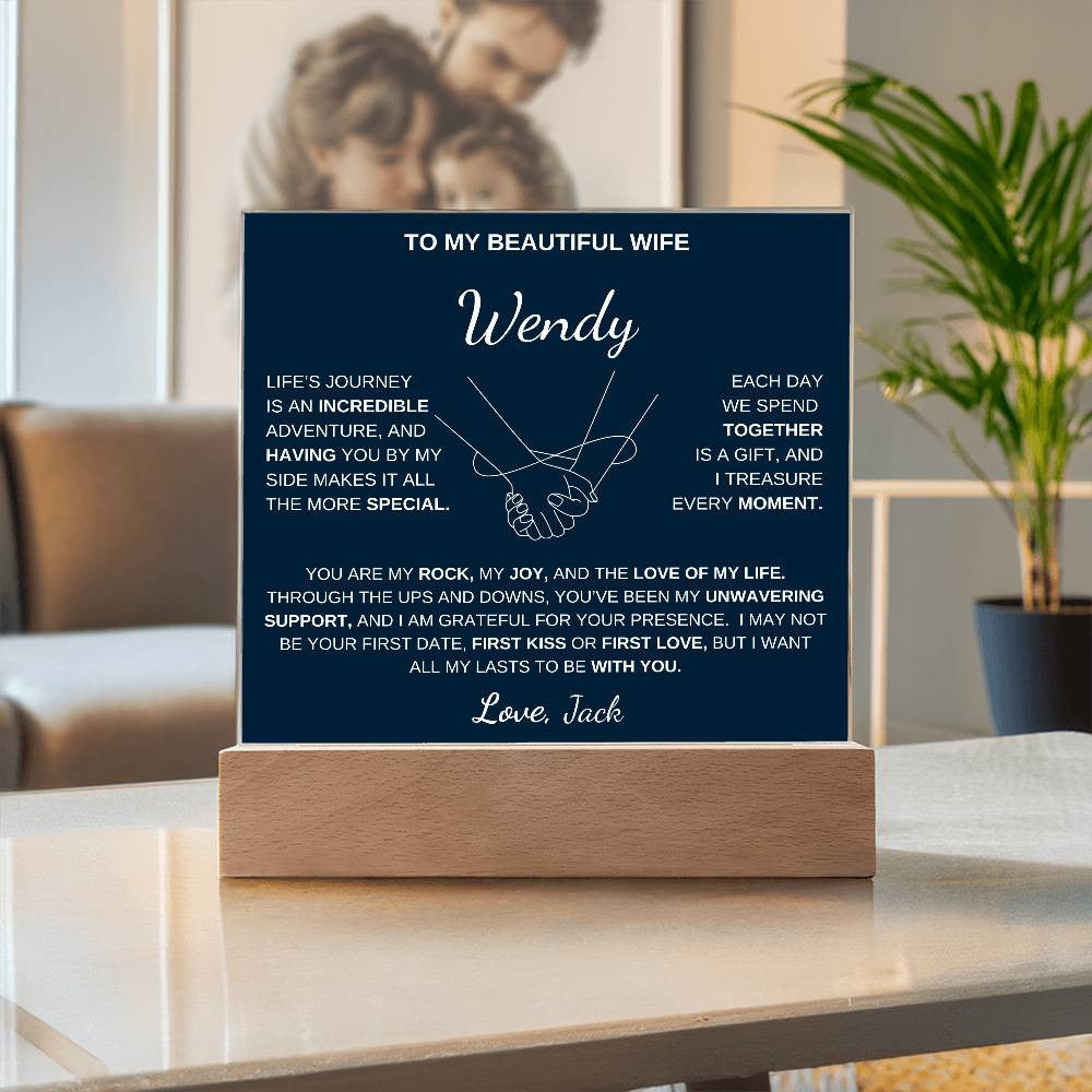 To My Beautiful Wife | My Rock - Acrylic Plaque