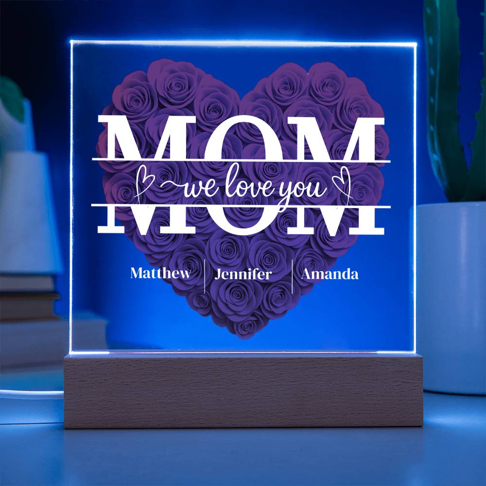 MOM Personalized Acrylic Square Plaque