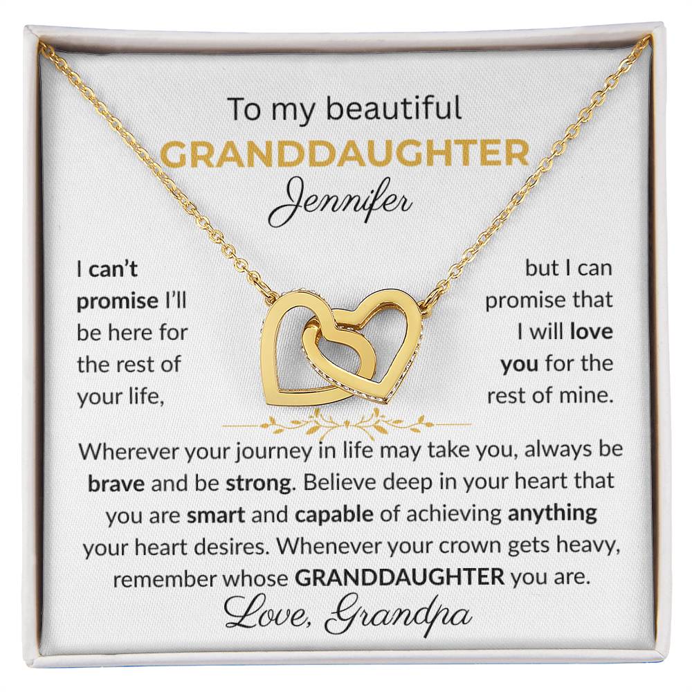 Granddaughter Gift - Beautiful Custom Gift Set - Interlocking Heart Necklace