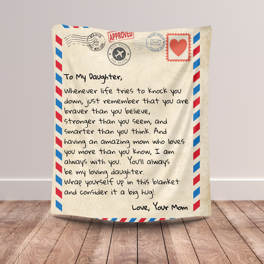 To My Daughter | Love Mom | Letter Blanket