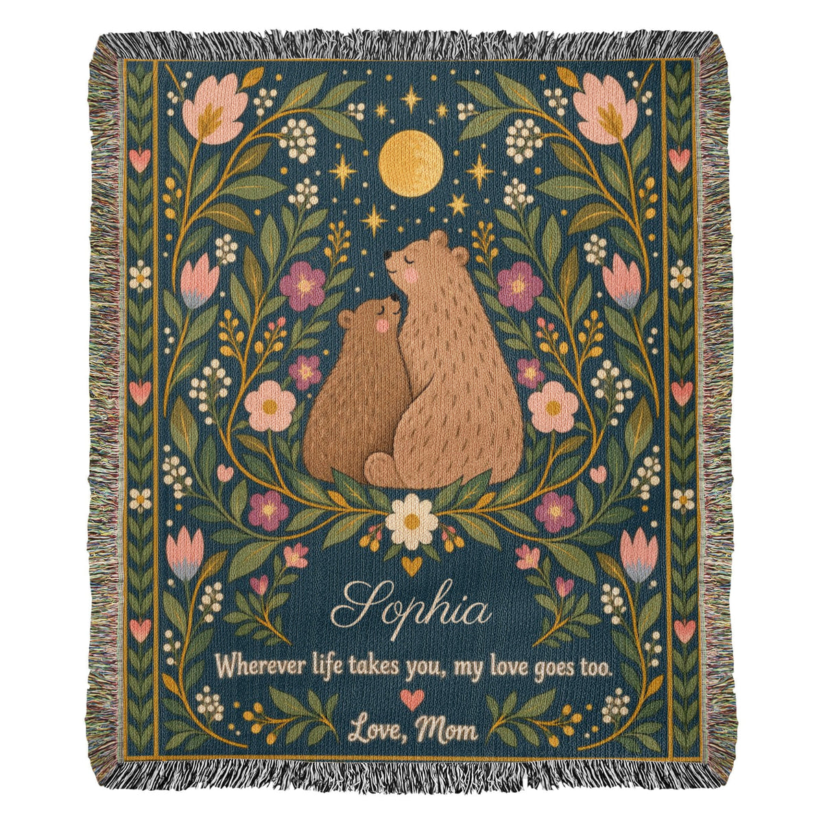 Personalized Daughter Woven Blanket — A Gift of Love from Mom