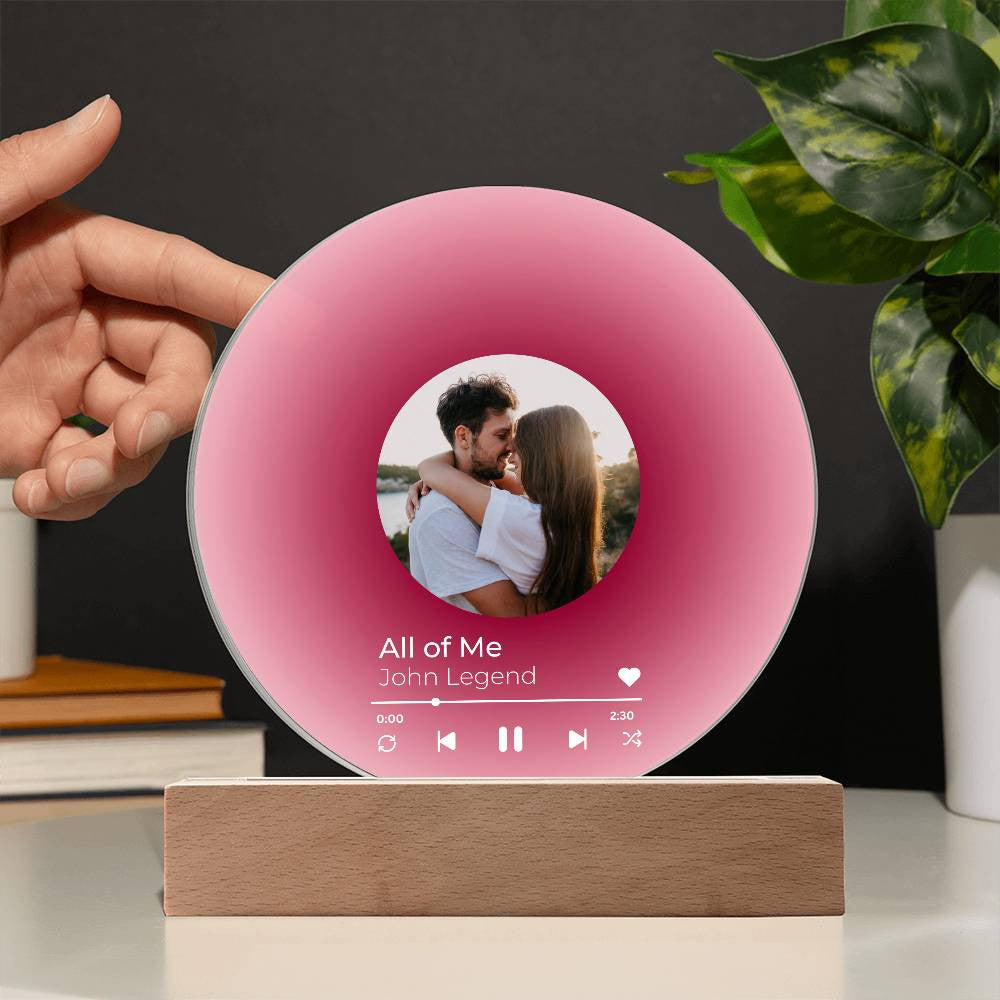 Personalized Vinyl Record with Photo - Acrylic Song Plaque