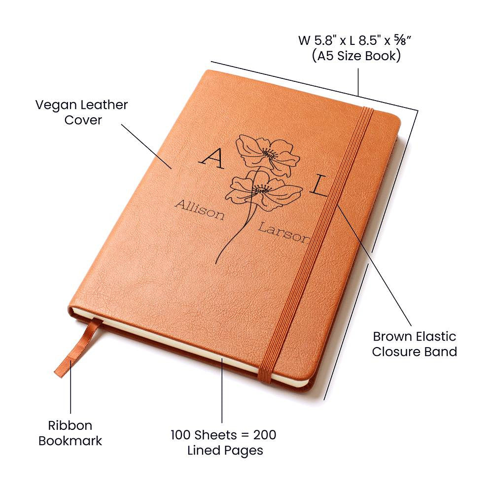 "Personalized Leather Journal" - Graduation Gift