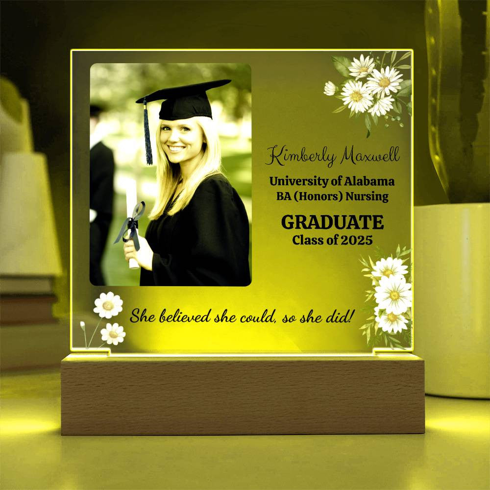 She Believed She Could, So She Did! Graduation Acrylic Plaque
