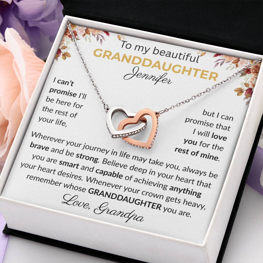 Granddaughter Gift - Beautiful Custom Gift Set F - Interlocking Heart Necklace
