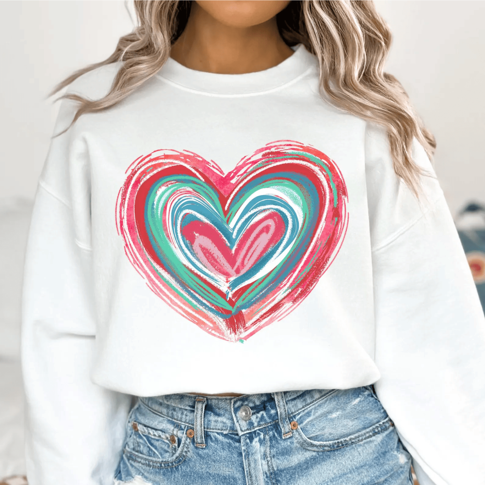 Brushstroke Heart T-Shirt and Sweatshirt