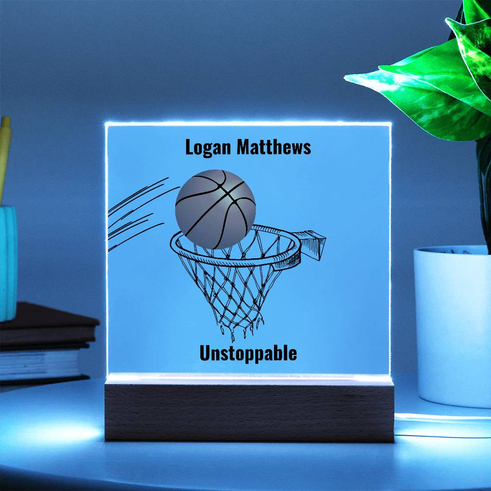 Nothing But Net | Personalized Basketball Acrylic Plaque