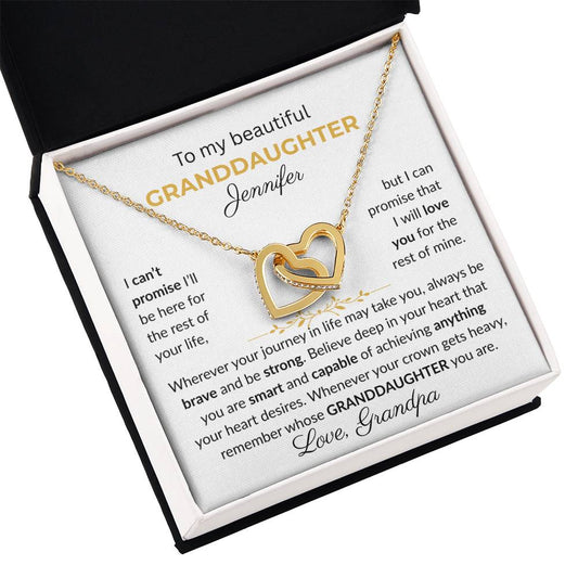 Granddaughter Gift - Beautiful Custom Gift Set - Interlocking Heart Necklace