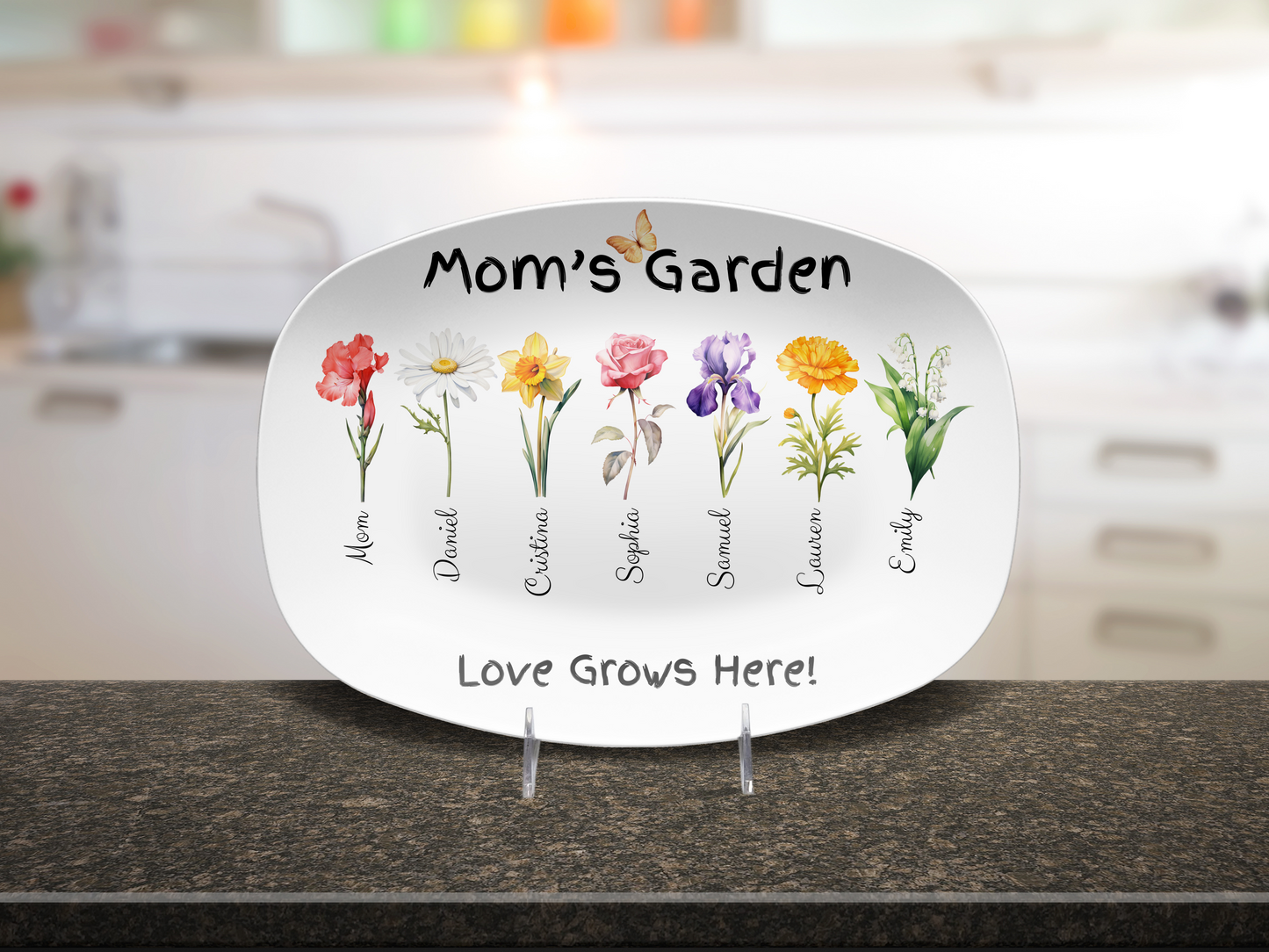 Personalized Mom's Garden Platter Gift