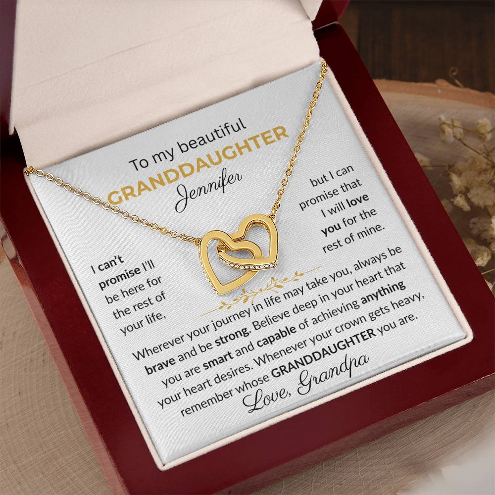 Granddaughter Gift - Beautiful Custom Gift Set - Interlocking Heart Necklace