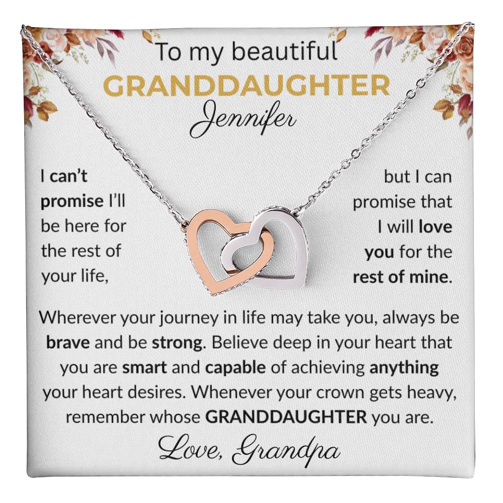 Granddaughter Gift - Beautiful Custom Gift Set F - Interlocking Heart Necklace