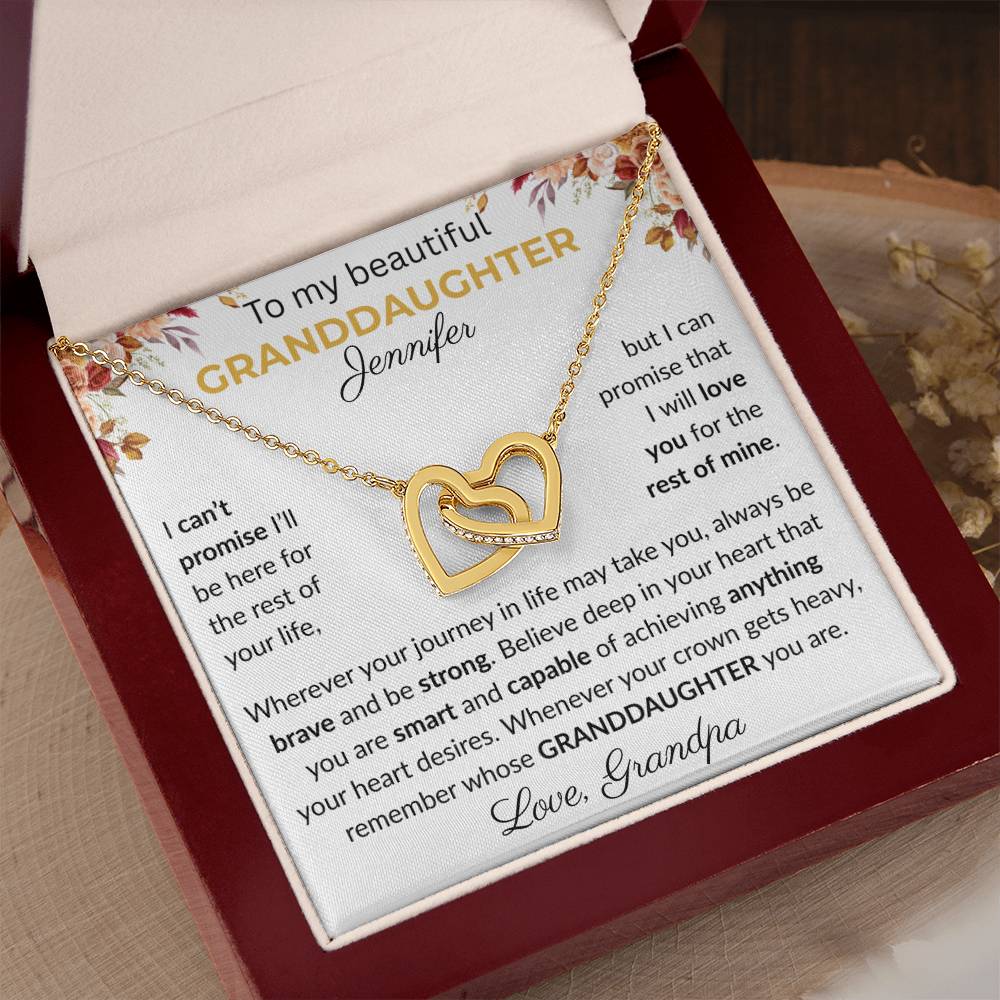 Granddaughter Gift - Beautiful Custom Gift Set F - Interlocking Heart Necklace