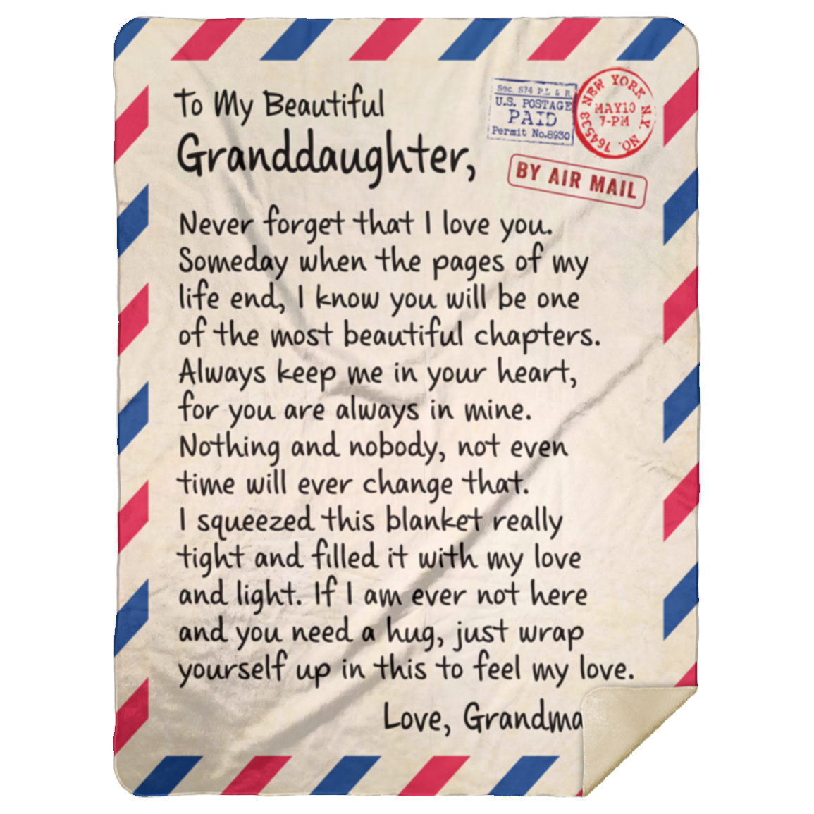 To My Beautiful Granddaughter Blanket- Always Keep Me in Your Heart