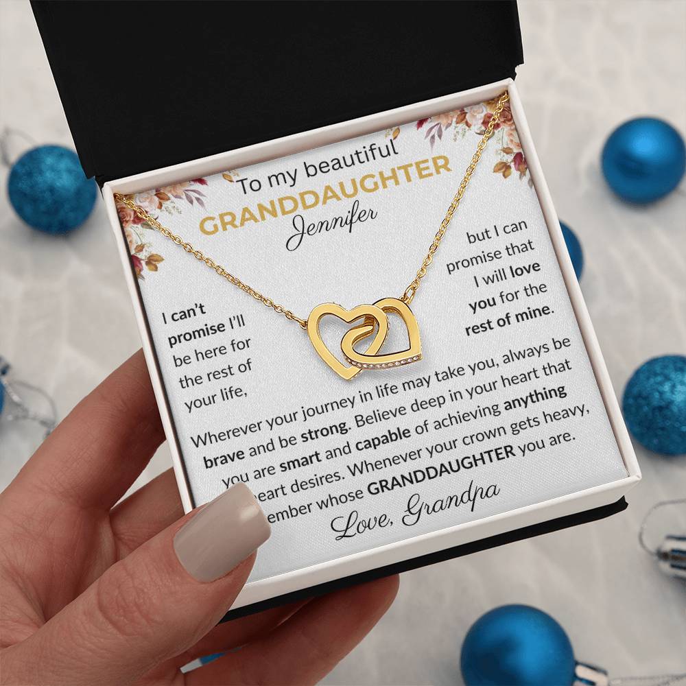 Granddaughter Gift - Beautiful Custom Gift Set F - Interlocking Heart Necklace