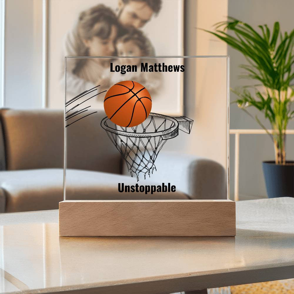 Nothing But Net | Personalized Basketball Acrylic Plaque