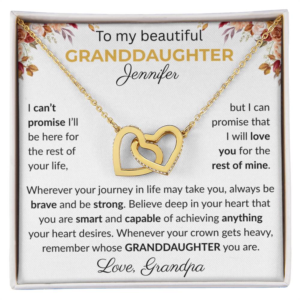 Granddaughter Gift - Beautiful Custom Gift Set F - Interlocking Heart Necklace