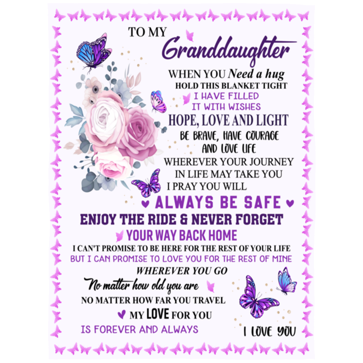 To My Granddaughter Blanket - Never Forget Your Way Back Home