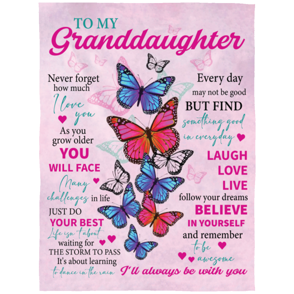 To My Granddaughter Blanket - Never Forget I Love You