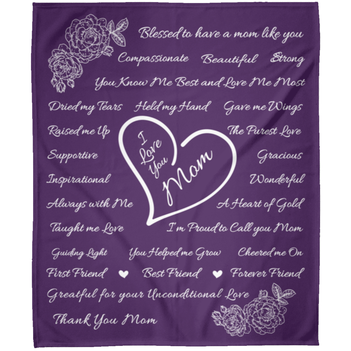 I Love You Mom Blanket - Blessed to Have a Mom Like You