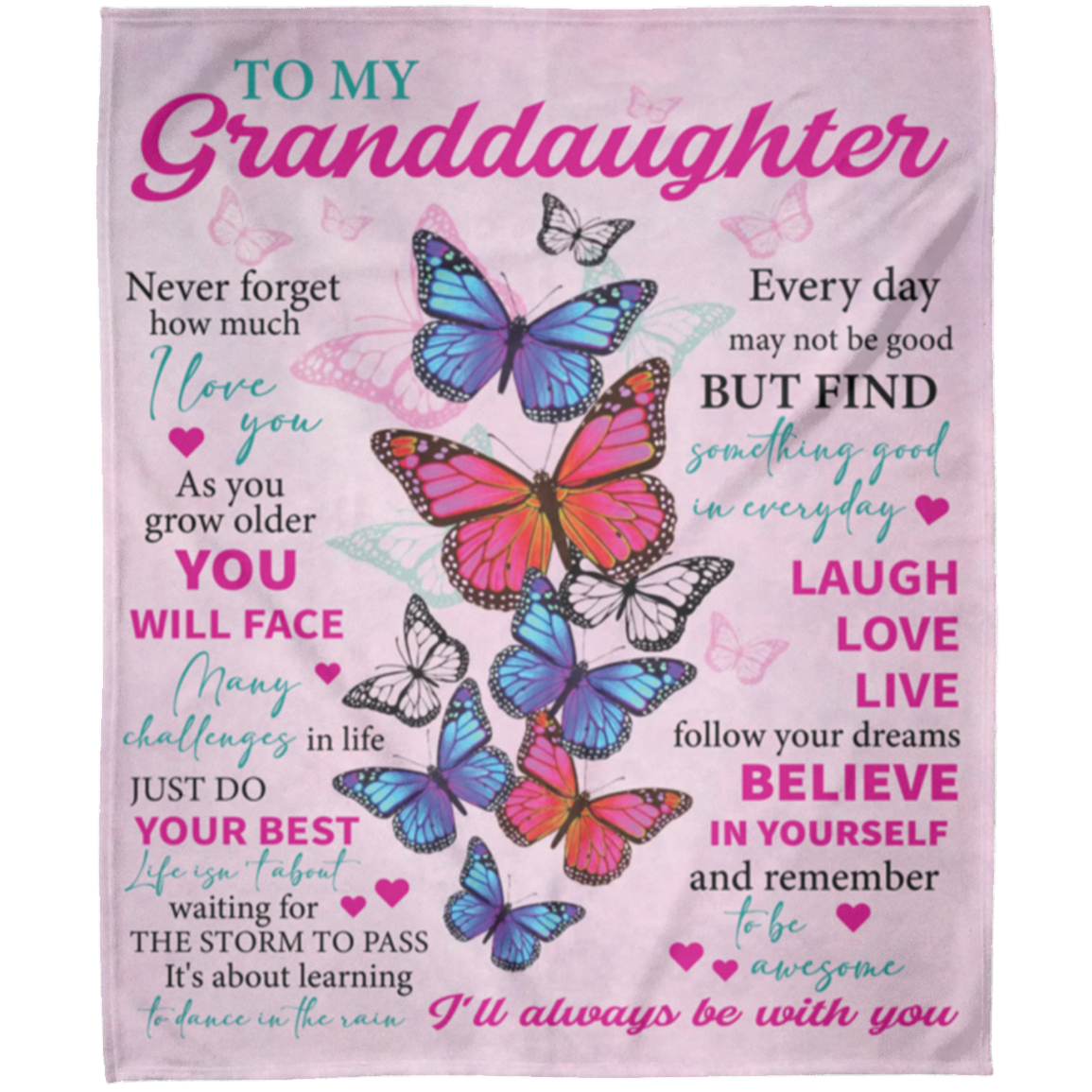To My Granddaughter Blanket - Never Forget I Love You