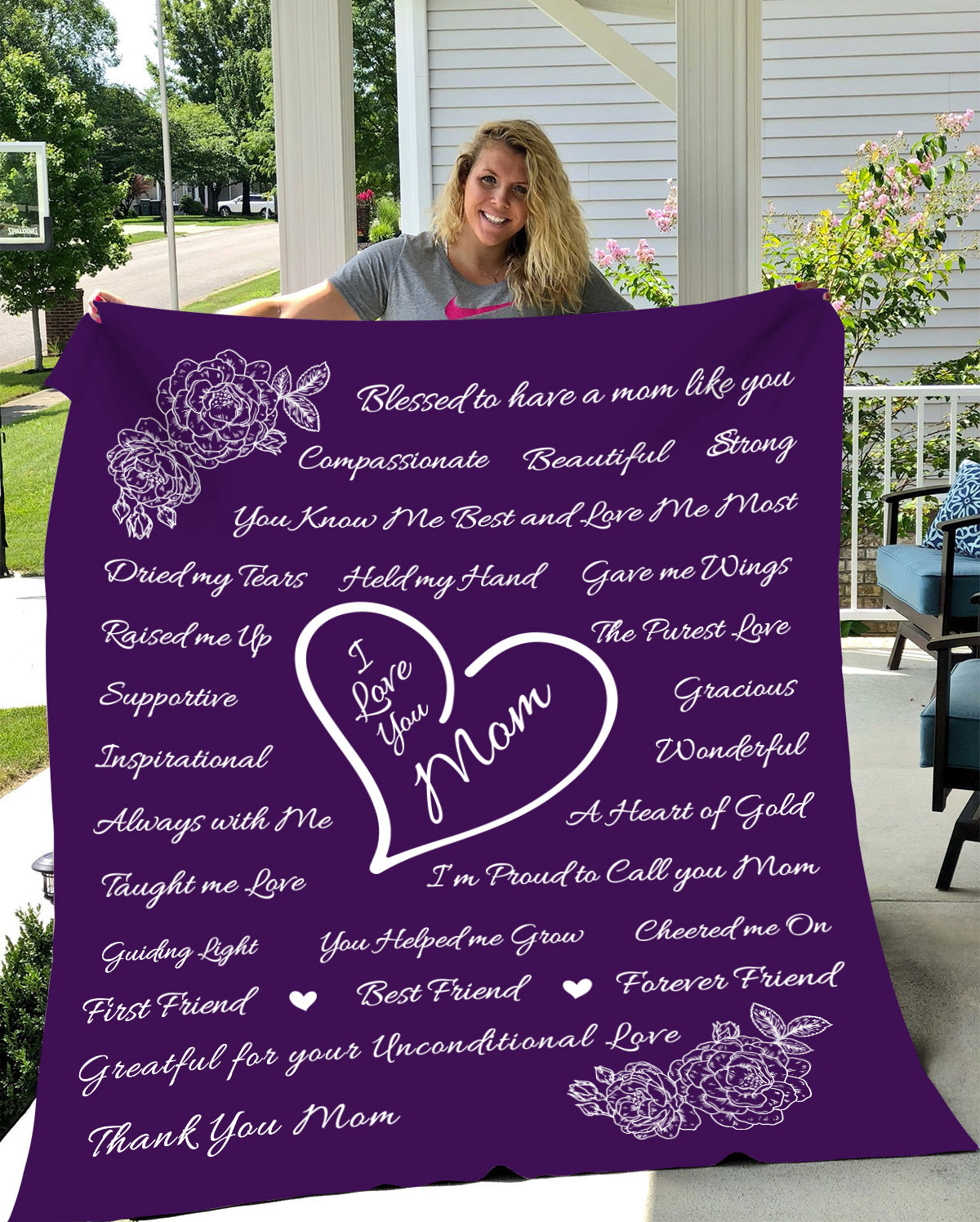 I Love You Mom Blanket - Blessed to Have a Mom Like You