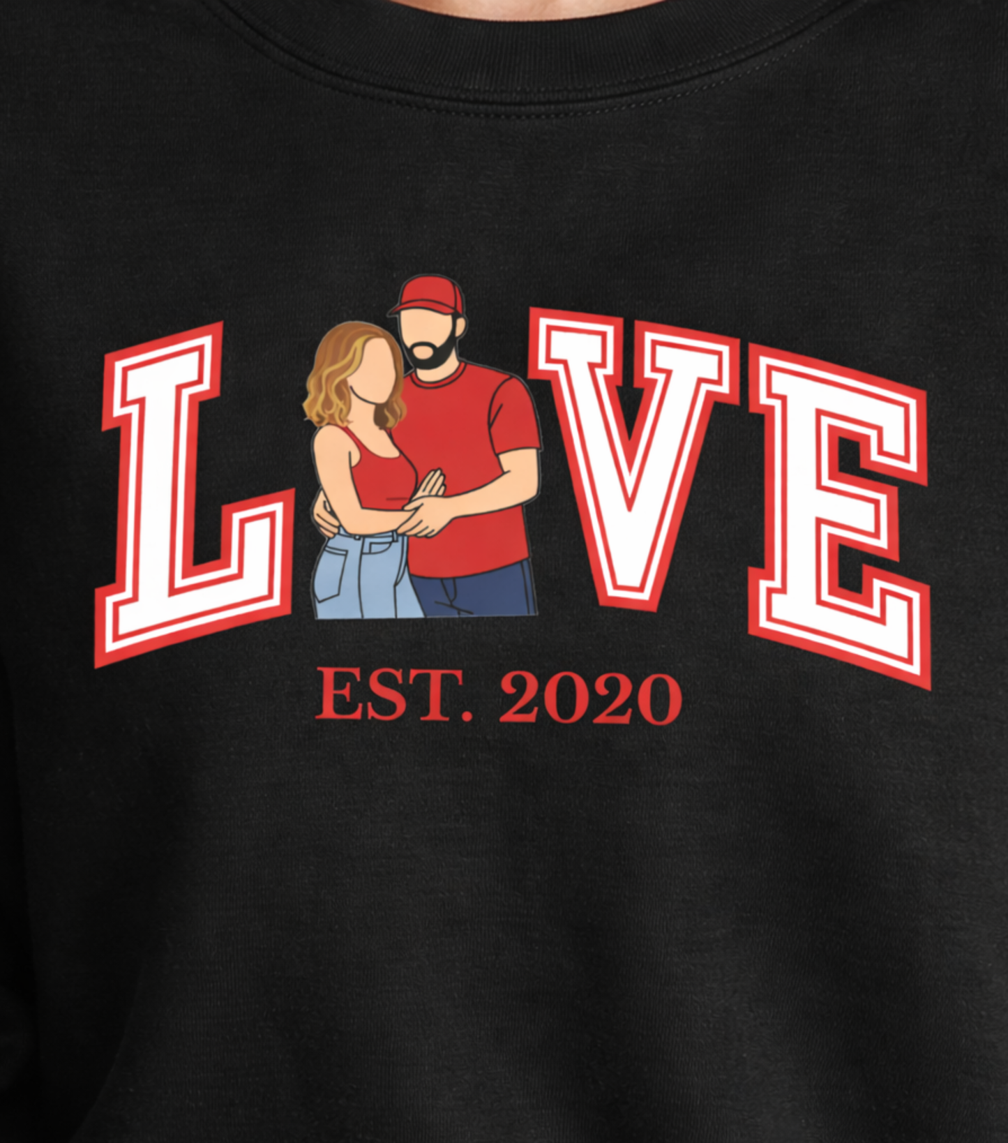 Custom Photo Couples Sweatshirt | Personalized Matching Crewneck for Him & Her
