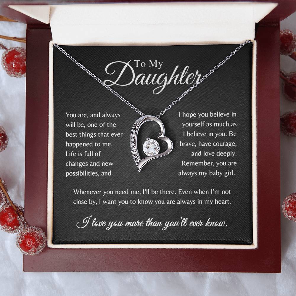 To My Daughter | When You Need Me I'll Be There - Forever Love Necklace