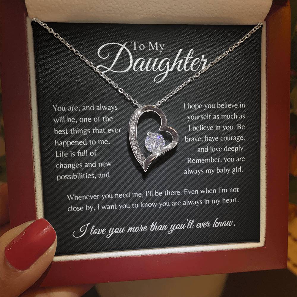 To My Daughter | When You Need Me I'll Be There - Forever Love Necklace