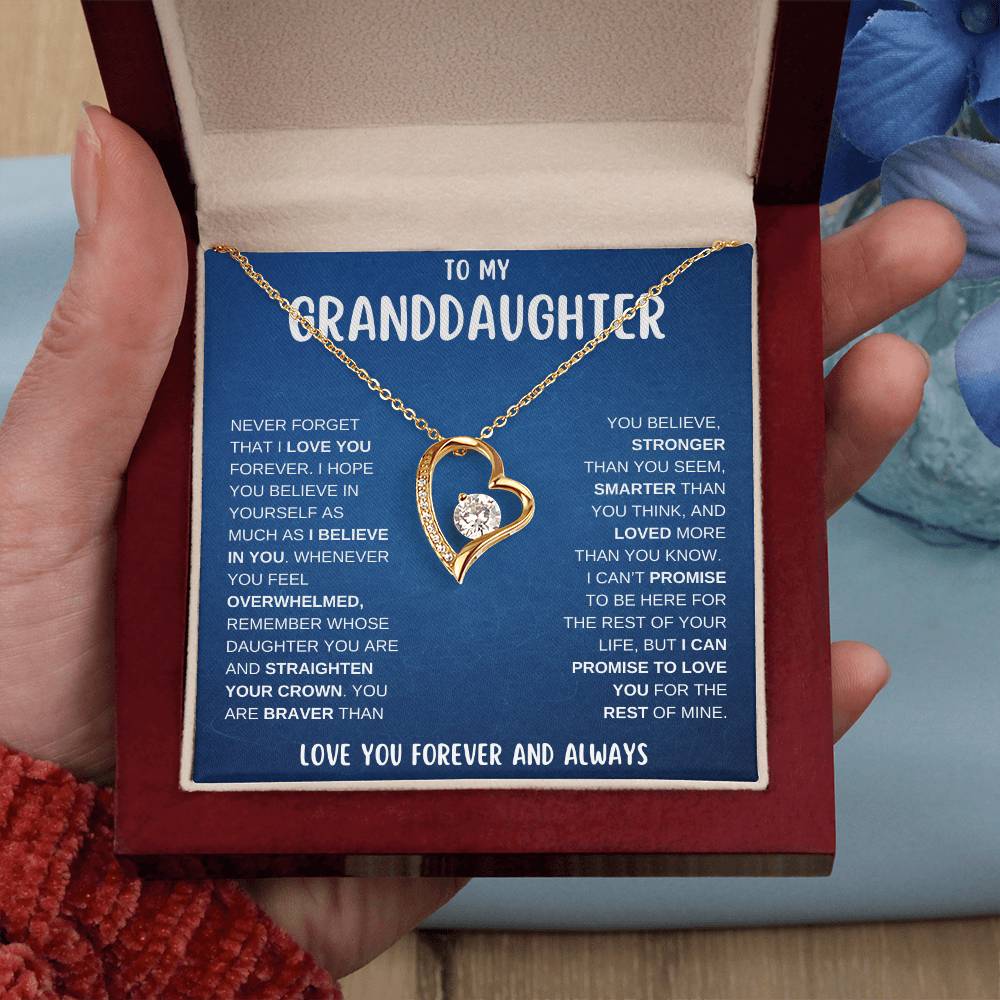 To My Granddaughter - I Love You Forever | Forever Love Necklace