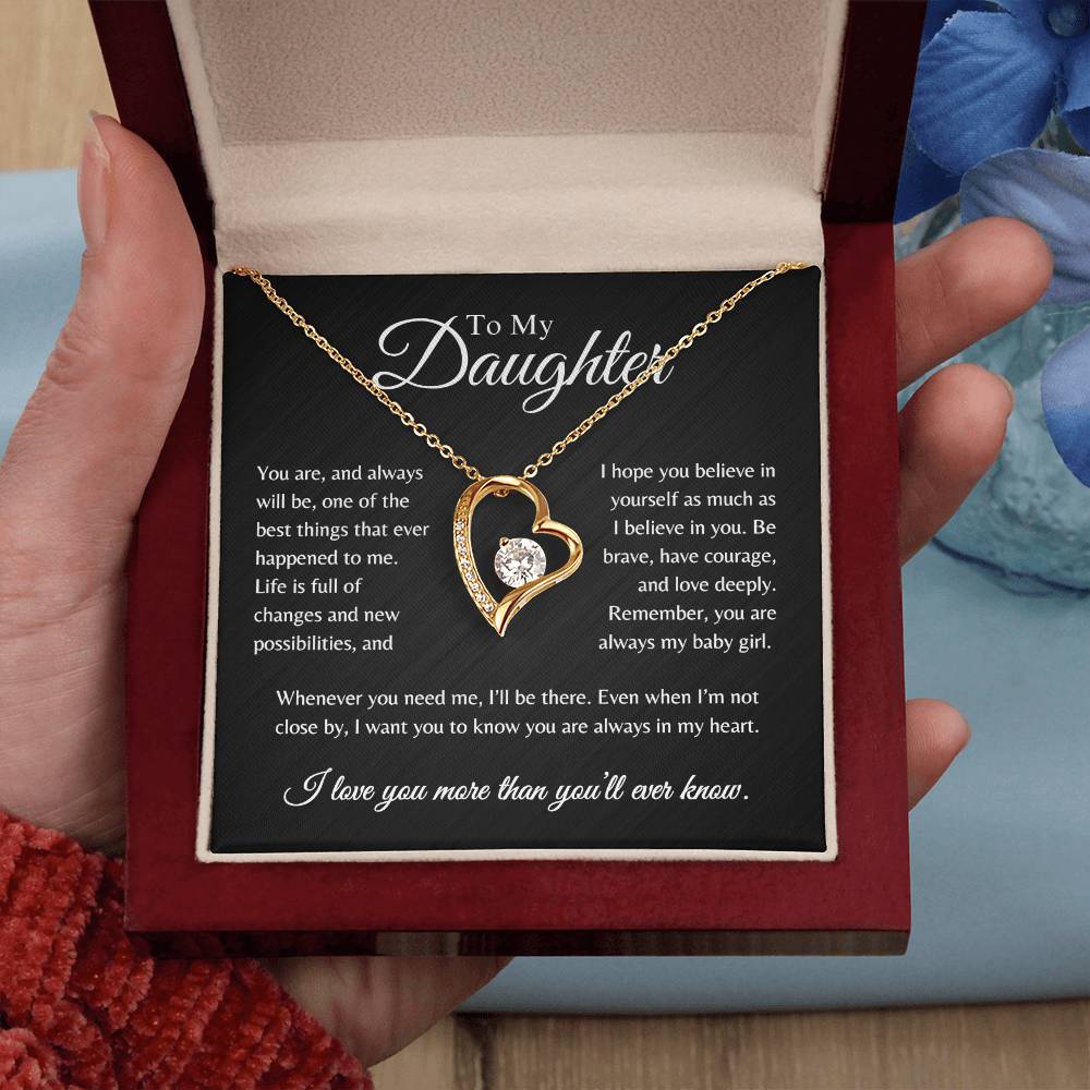 To My Daughter | When You Need Me I'll Be There - Forever Love Necklace