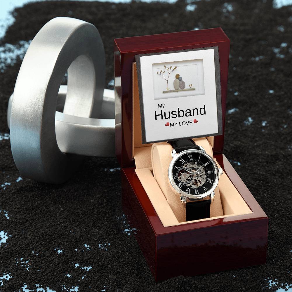 To My Husband, My Love - Men's Openwork Watch