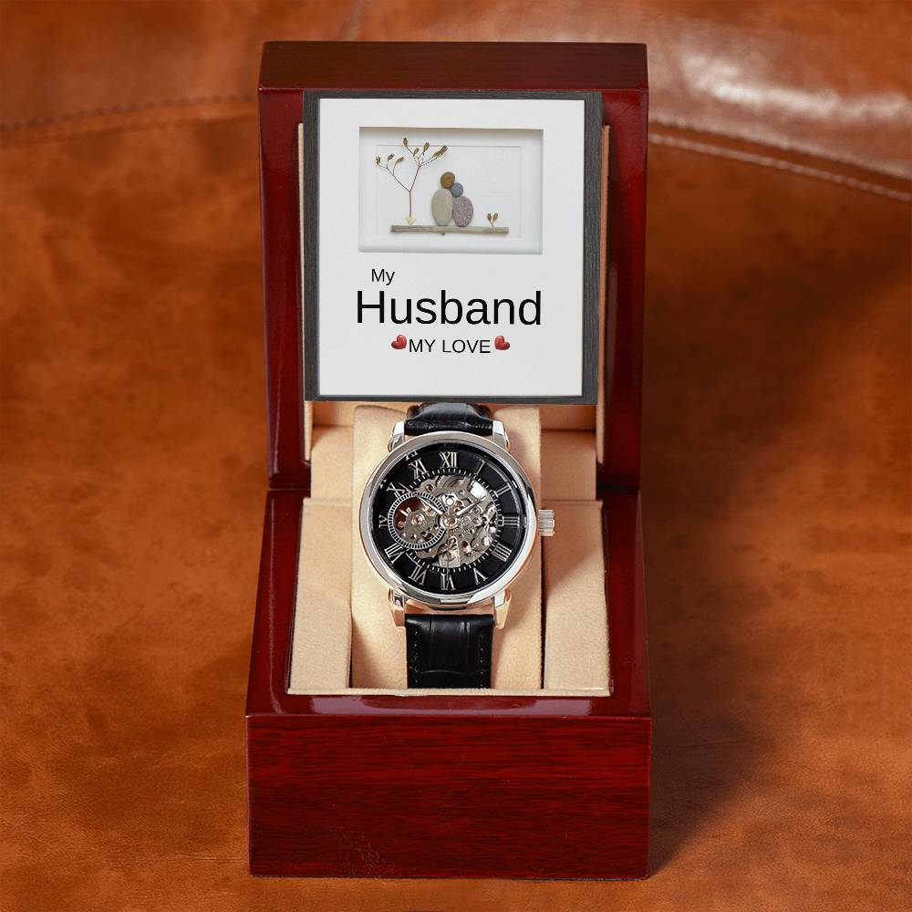 To My Husband, My Love - Men's Openwork Watch