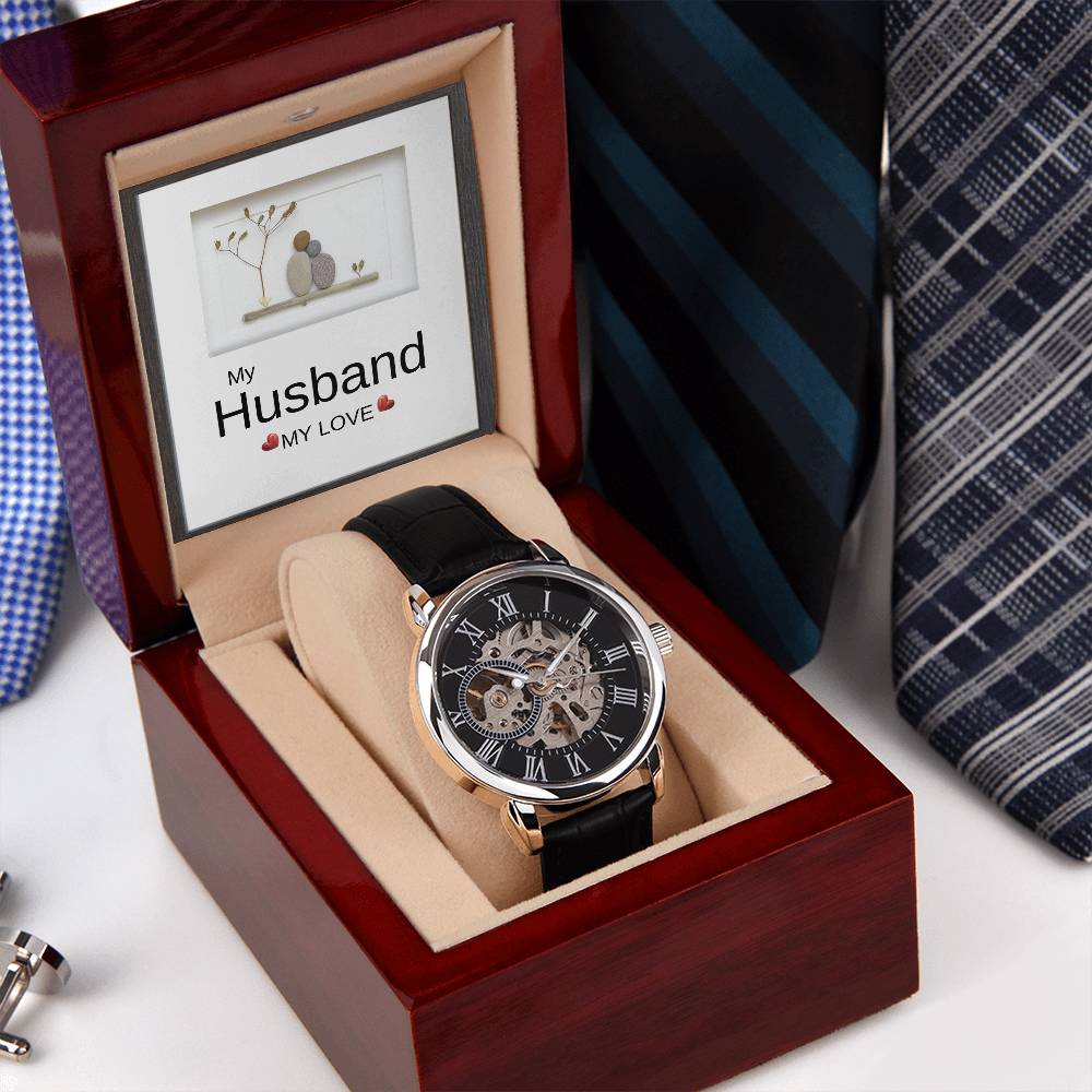 To My Husband, My Love - Men's Openwork Watch