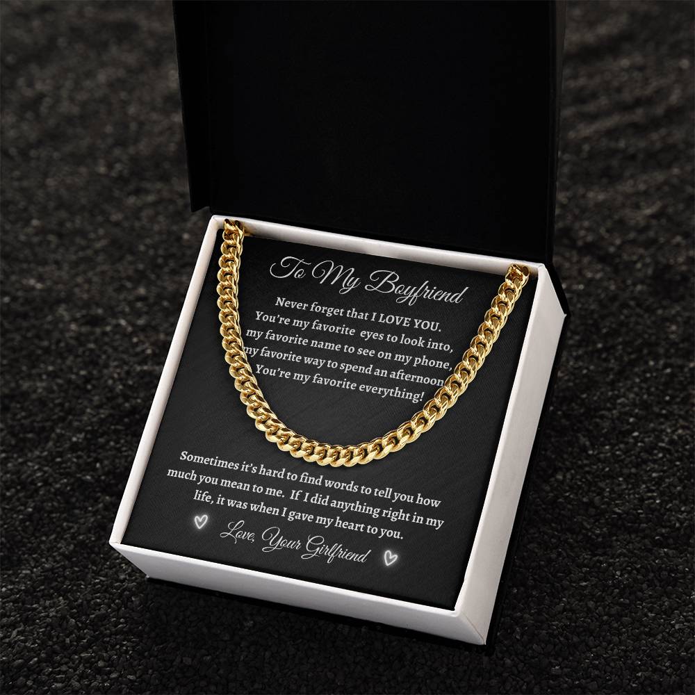 To My Boyfriend - Cuban Chain Necklace