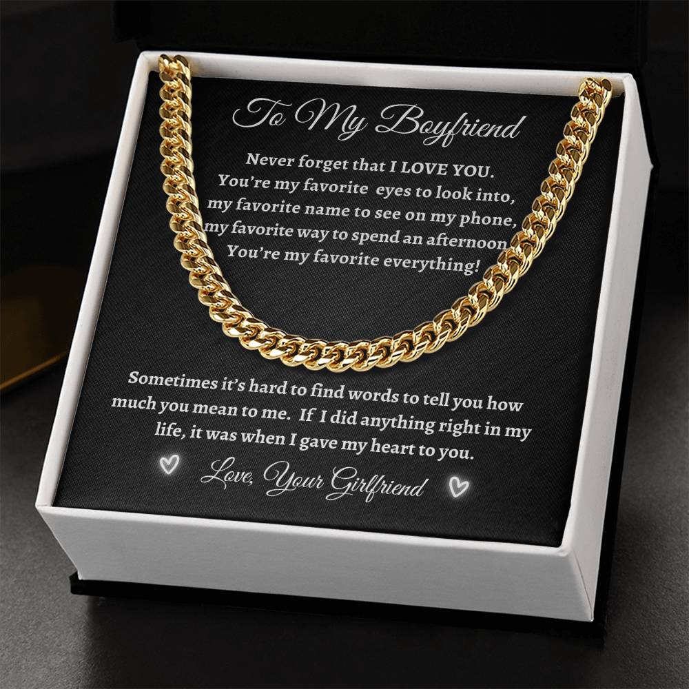 To My Boyfriend - Cuban Chain Necklace