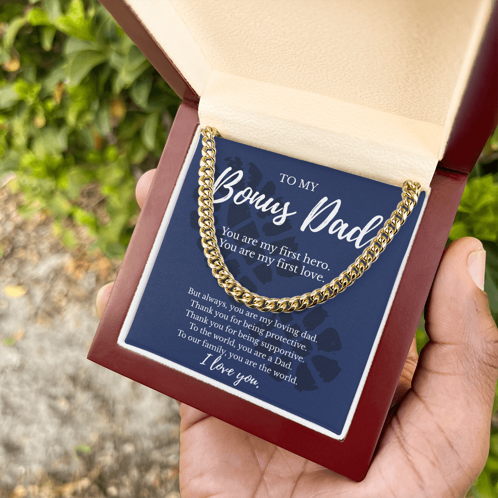 To My Bonus Dad | You Are My First Hero - Cuban Link Necklace