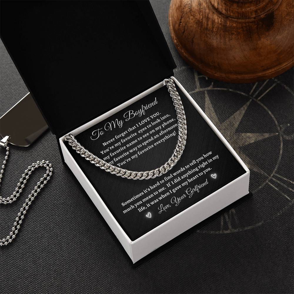 To My Boyfriend - Cuban Chain Necklace