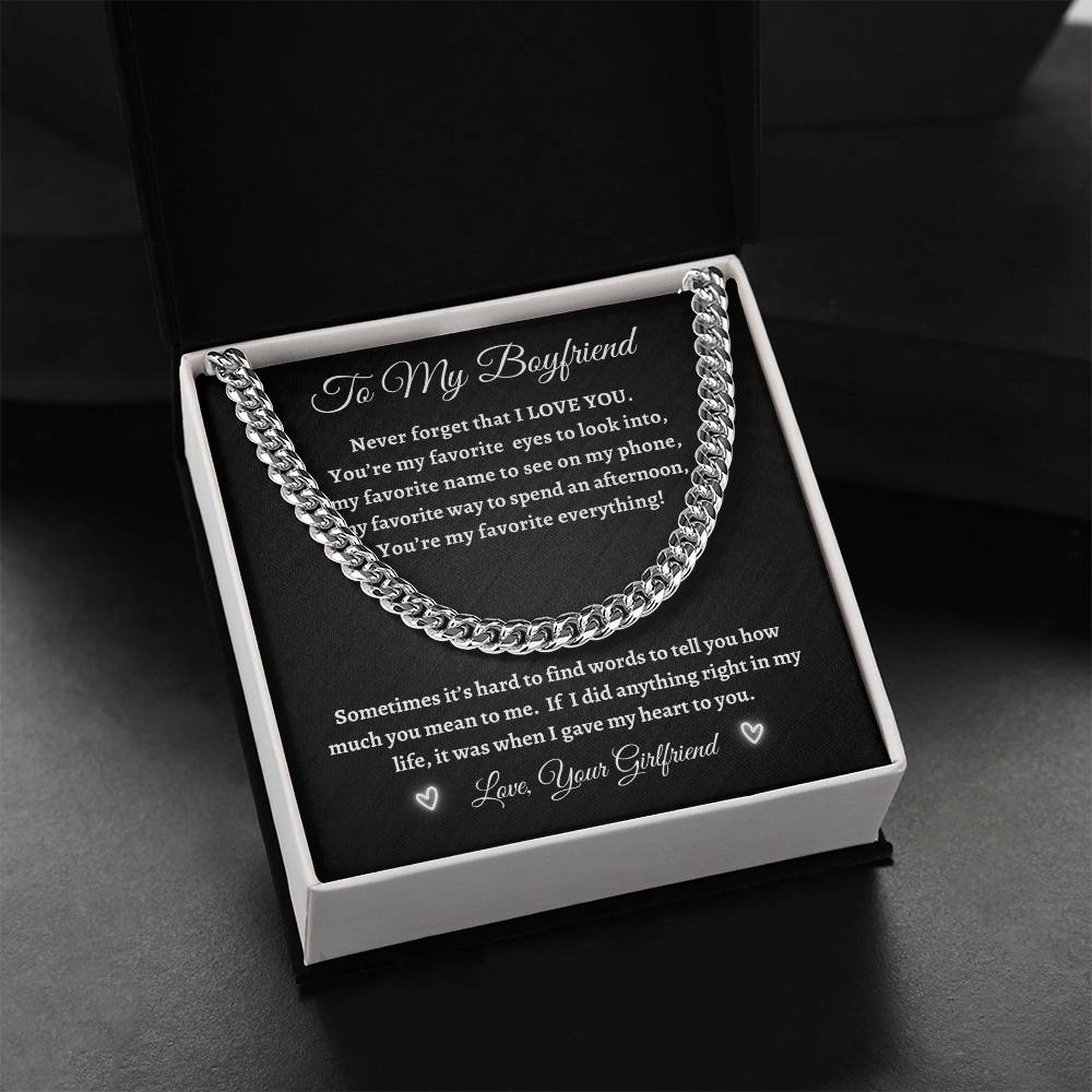 To My Boyfriend - Cuban Chain Necklace