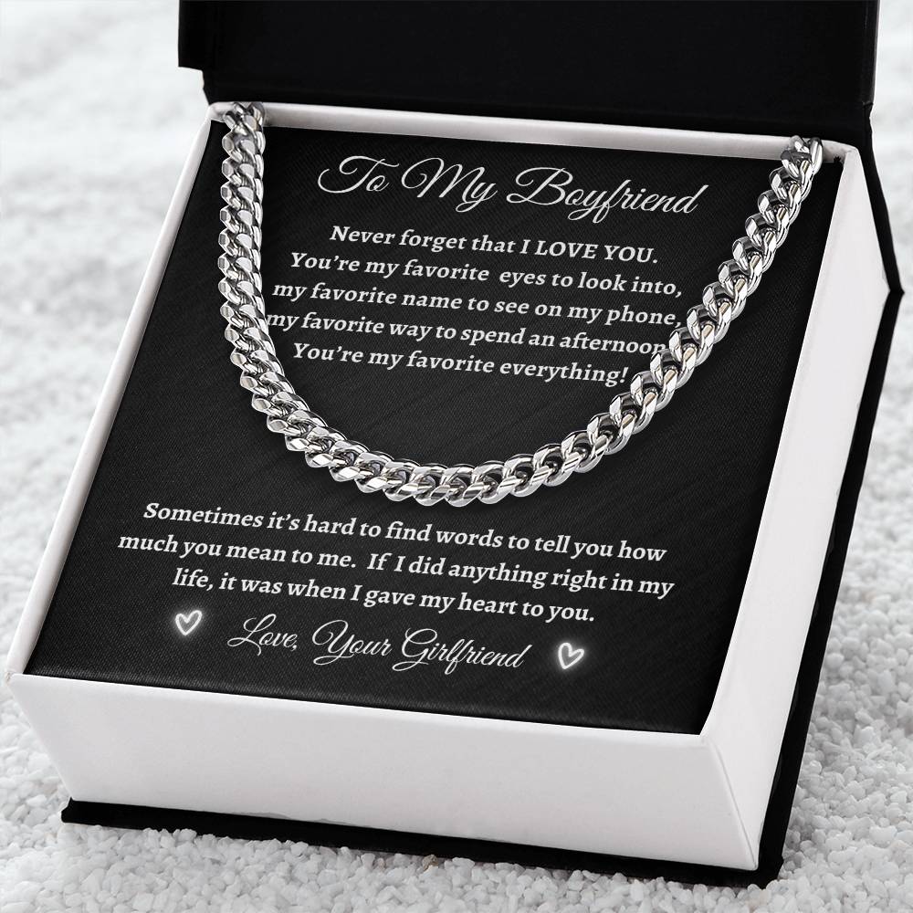 To My Boyfriend - Cuban Chain Necklace