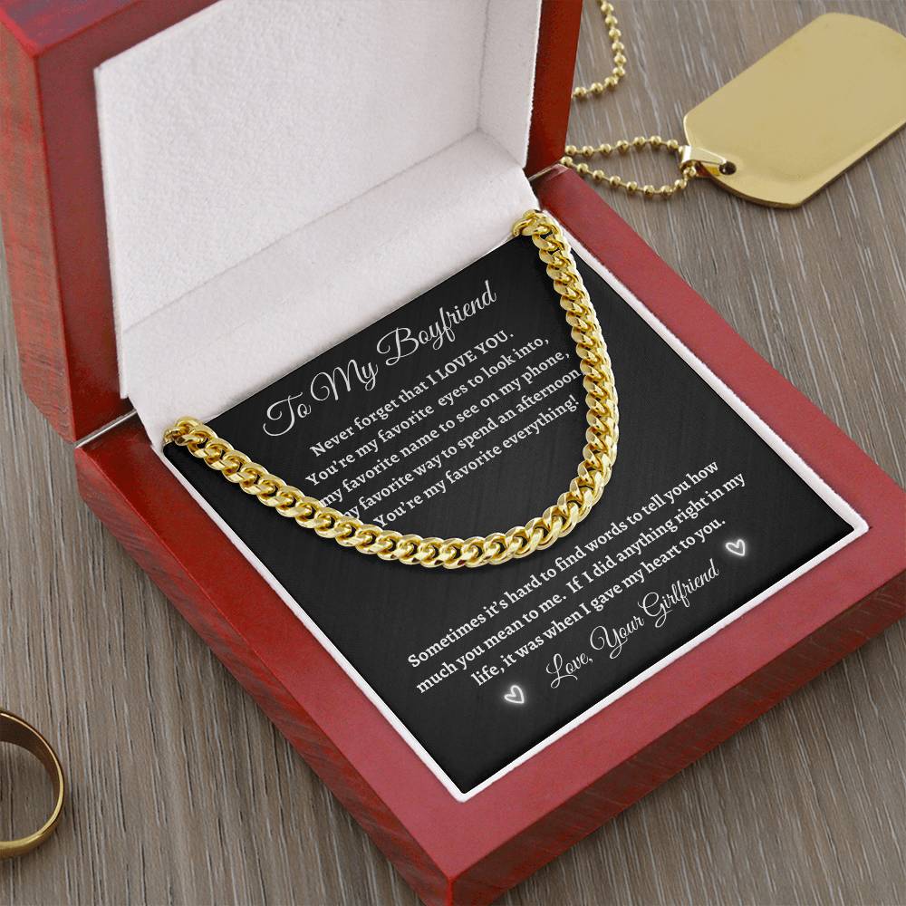 To My Boyfriend - Cuban Chain Necklace
