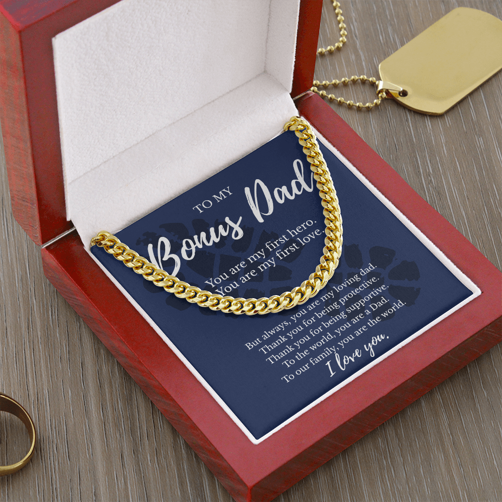 To My Bonus Dad | You Are My First Hero - Cuban Link Necklace