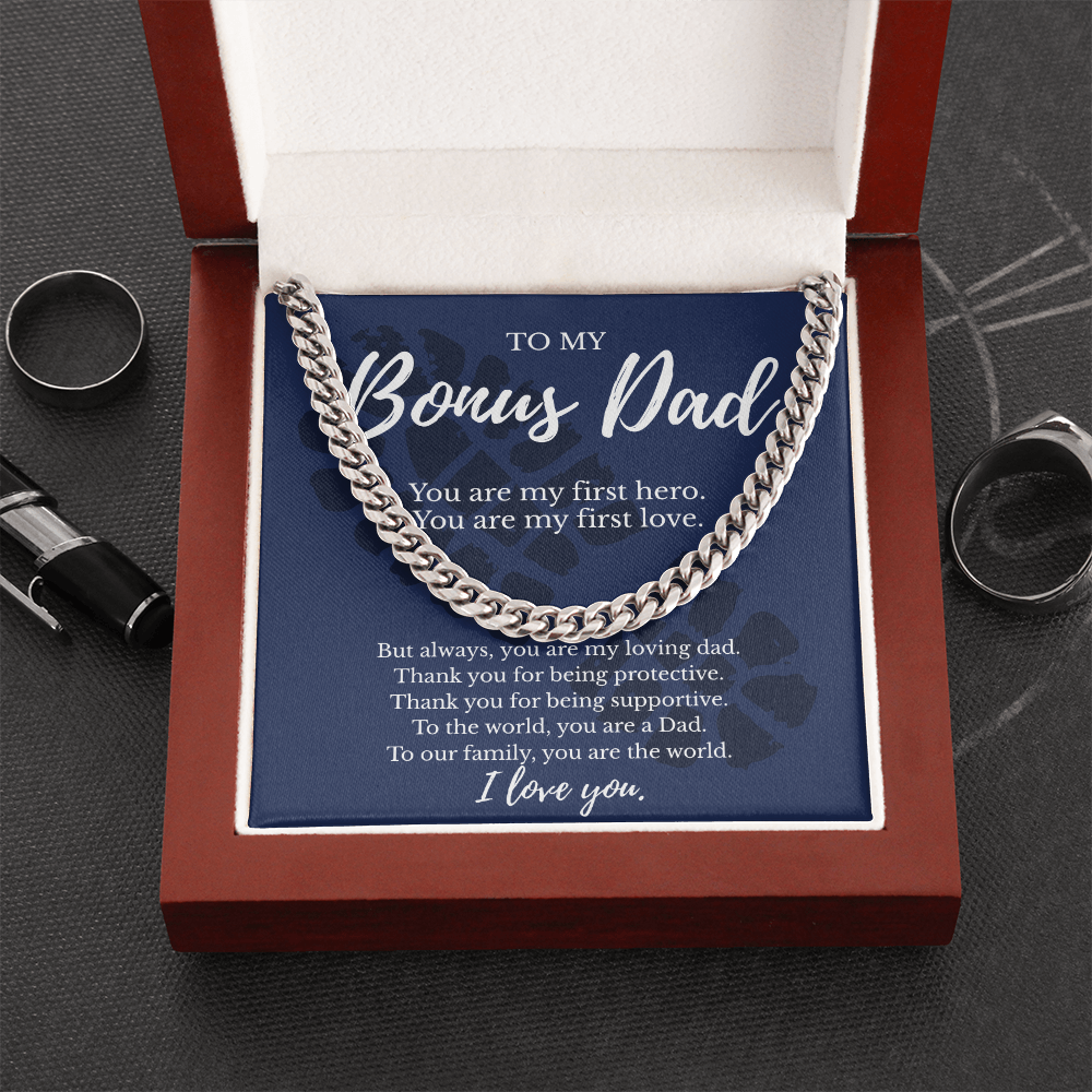 To My Bonus Dad | You Are My First Hero - Cuban Link Necklace