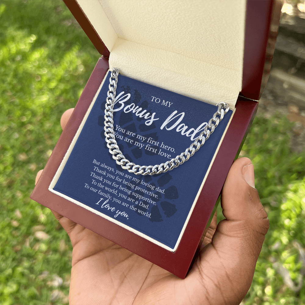 To My Bonus Dad | You Are My First Hero - Cuban Link Necklace