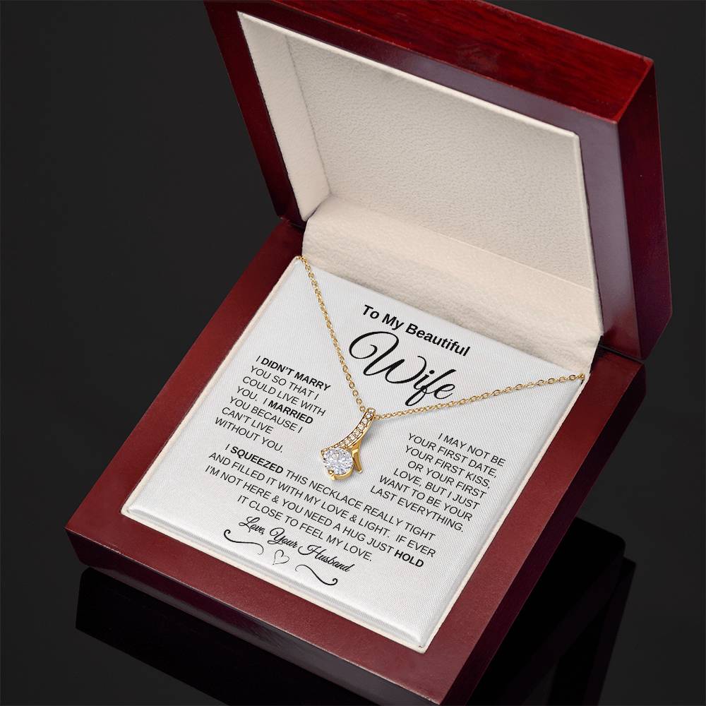 To My Beautiful Wife - Alluring Beauty Necklace | Mother's Day | Anniversary | Birthday