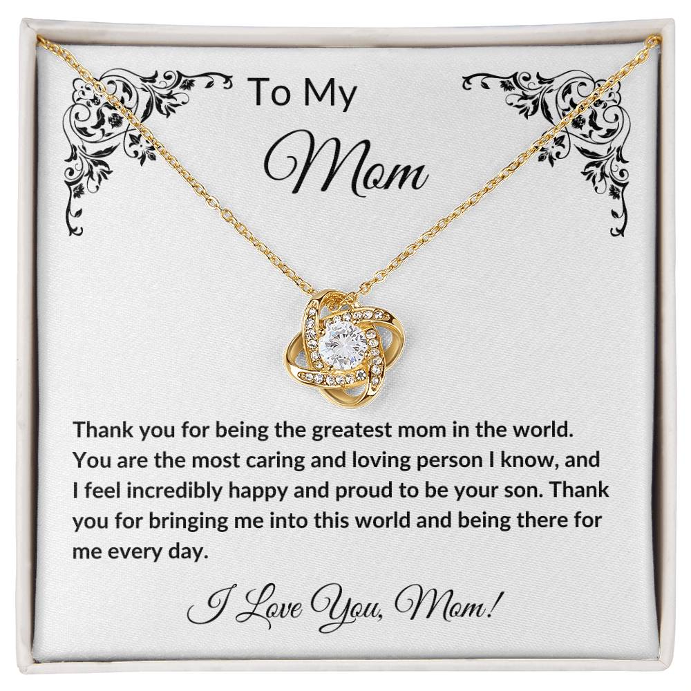 To My Mom | From Your Son | Love Knot Necklace