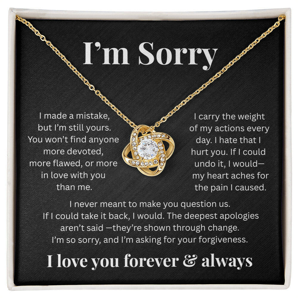 Apologies Love Knot Necklace - Romantic Jewelry Gift for Her B